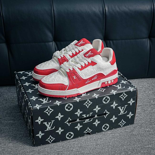 LV Trainer Sneaker Low White/Red - 1